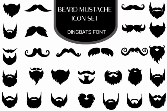 Beard Mustache Icon Set: A Dapper Typeface for Bold Branding