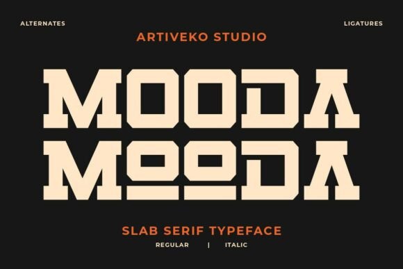Mooda Typeface: Bold Serif Font for Web Headers